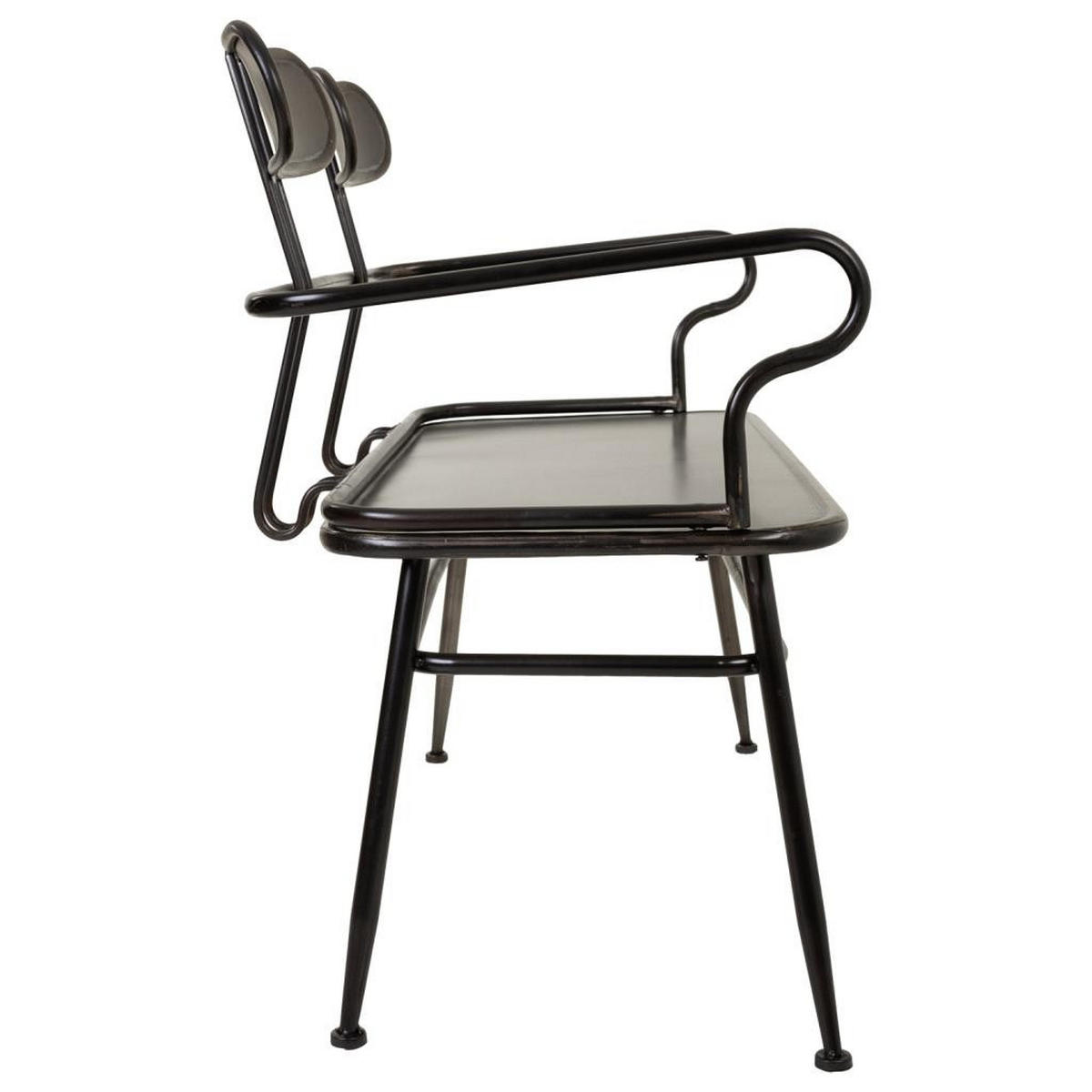 BANK aus Metal 122x54x89 cm - Schwarz, Metall (122/88.5/53.5cm) - Wanderlust