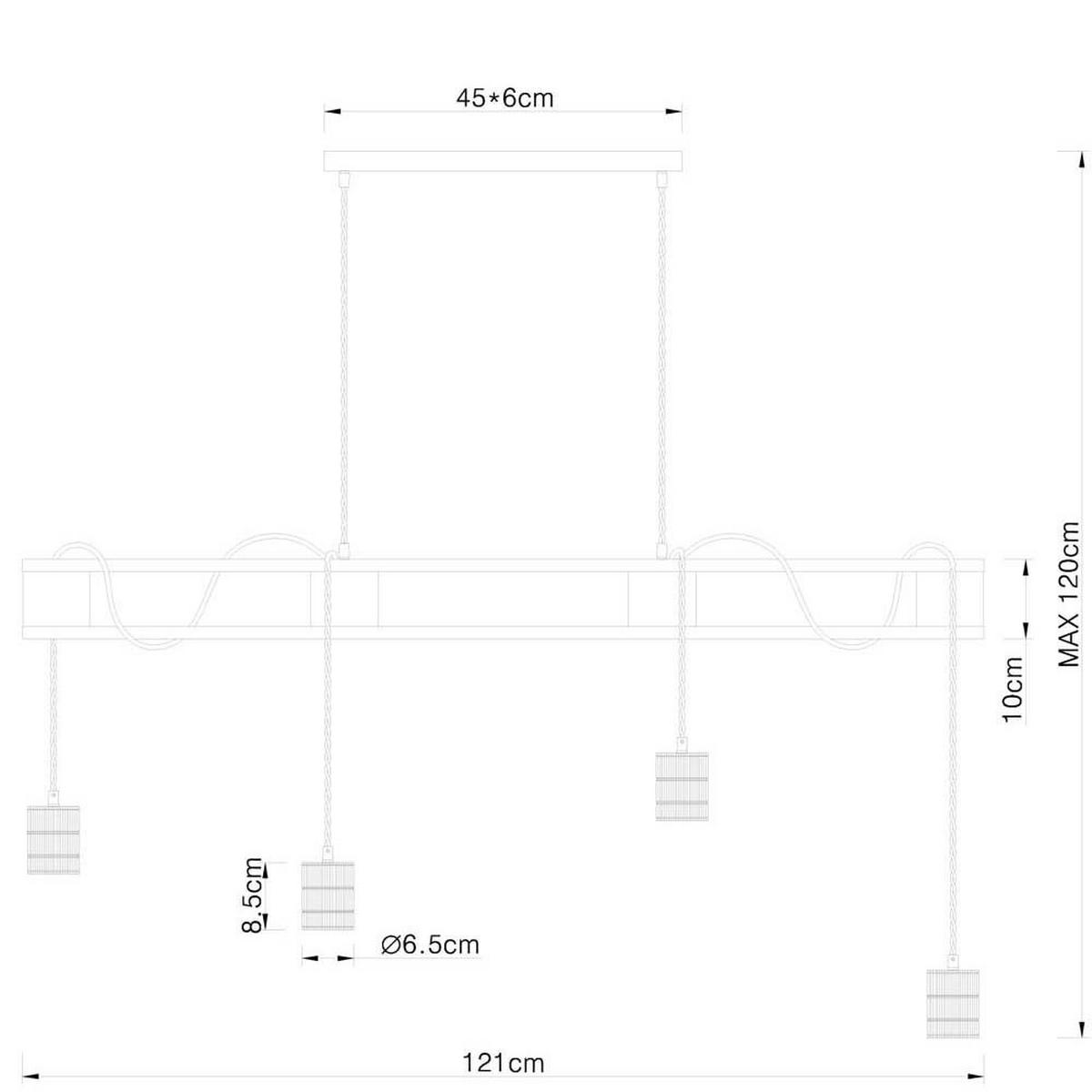 HÄNGELEUCHTE Joelle Holz Braun - Braun, Holz (121/10/120cm) - Globo Lighting