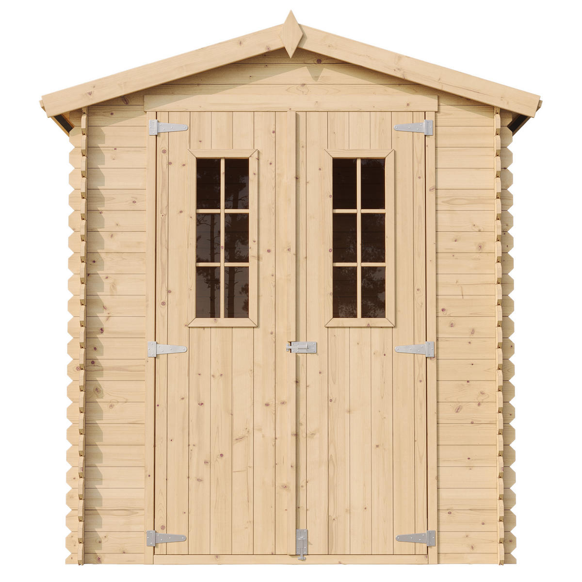 GARTENHAUS aus Holz mit Boden - B196xL186xH218 cm/ 2,82 m2 - M320C+M320G - Beige, Holz (180/224/186cm) - Timbela