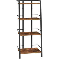 LEITERREGAL 4 Ebenen Vintagebraun und Schwarz 40 x 30 x 110 cm - Braun, Holzwerkstoff (30/110/40cm)