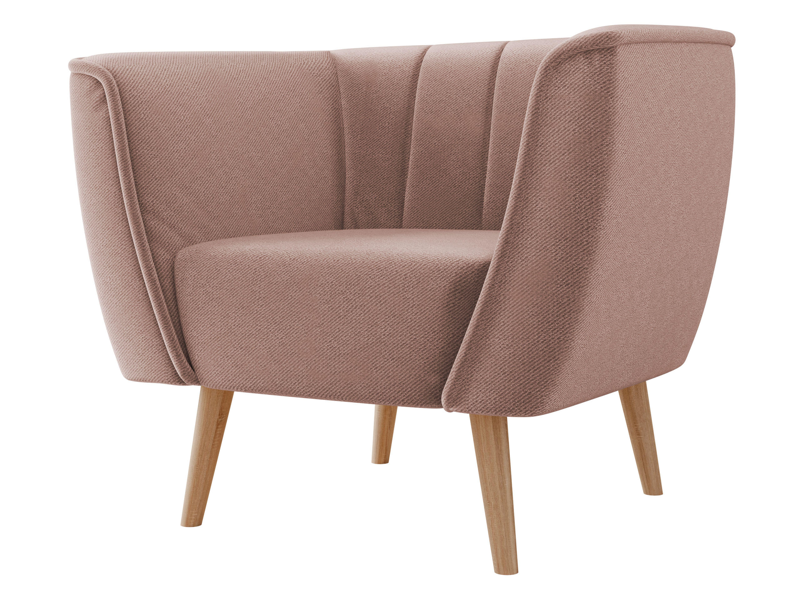 SESSEL Pas 1 - Naturfarben/Rosa, Holz/Textil (82/75/74cm) - MIRJAN24
