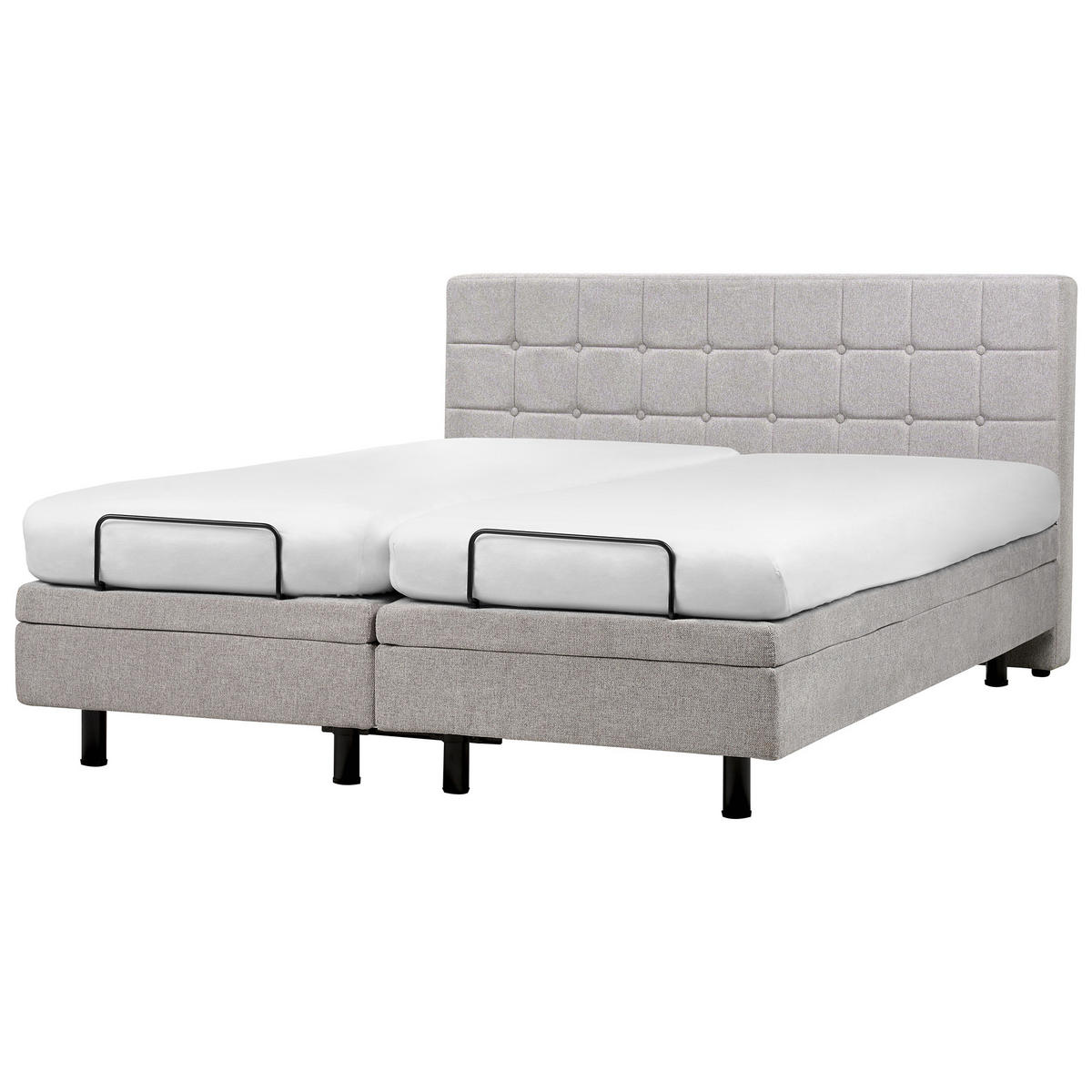 POLSTERBETT verstellbar 180x200 cm Grau Duke - Hellgrau, Textil (180/200cm) - Beliani