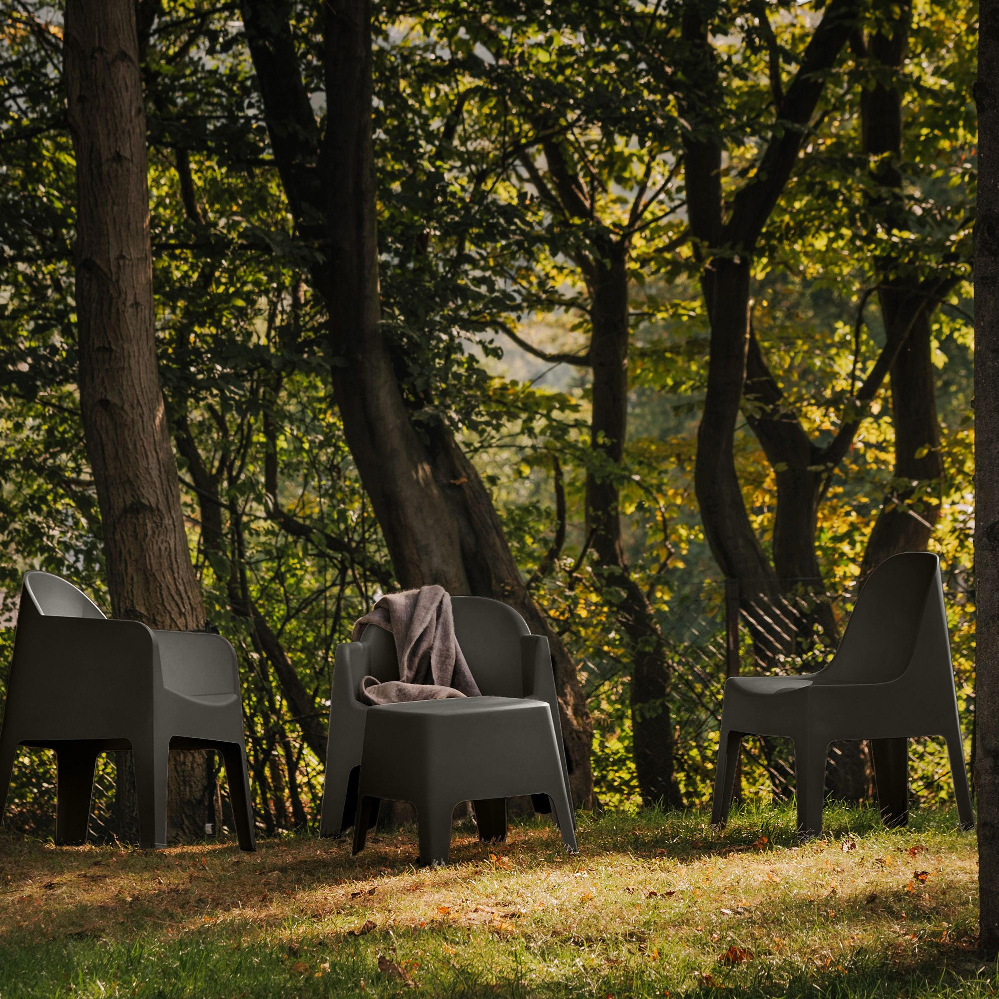 GARTENMÖBEL-SET MALUS, 3-tlg - Anthrazit, Kunststoff - KONSIMO®