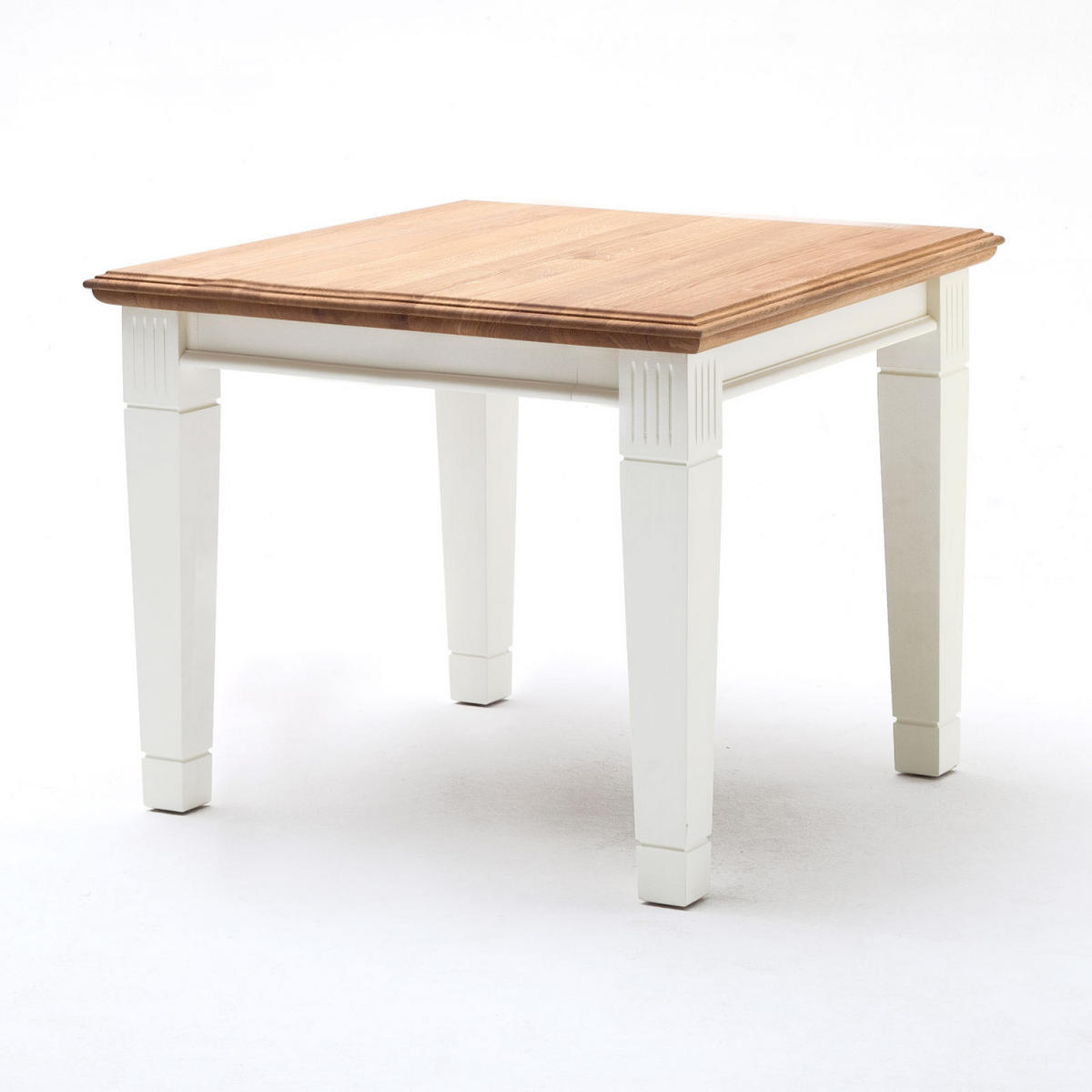 ESSTISCH Novara - Weiß/Braun, Holz (95/160/78cm) - Casamia Massive Möbel