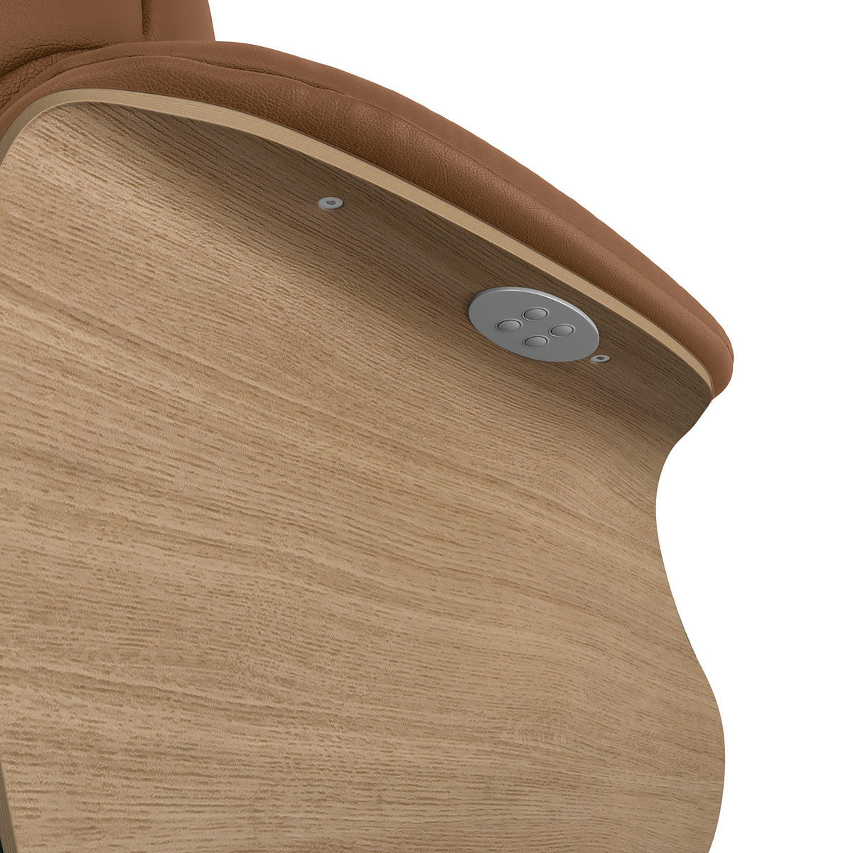 SESSEL - elektrisch verstellbar - Chromfarben/Braun, Leder/Metall (83/110/88cm) - home24