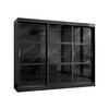 KLEIDERSCHRANK Norlio 250 - Silberfarben/Schwarz, Holzwerkstoff/Kunststoff (250/203/65cm) - MIRJAN24