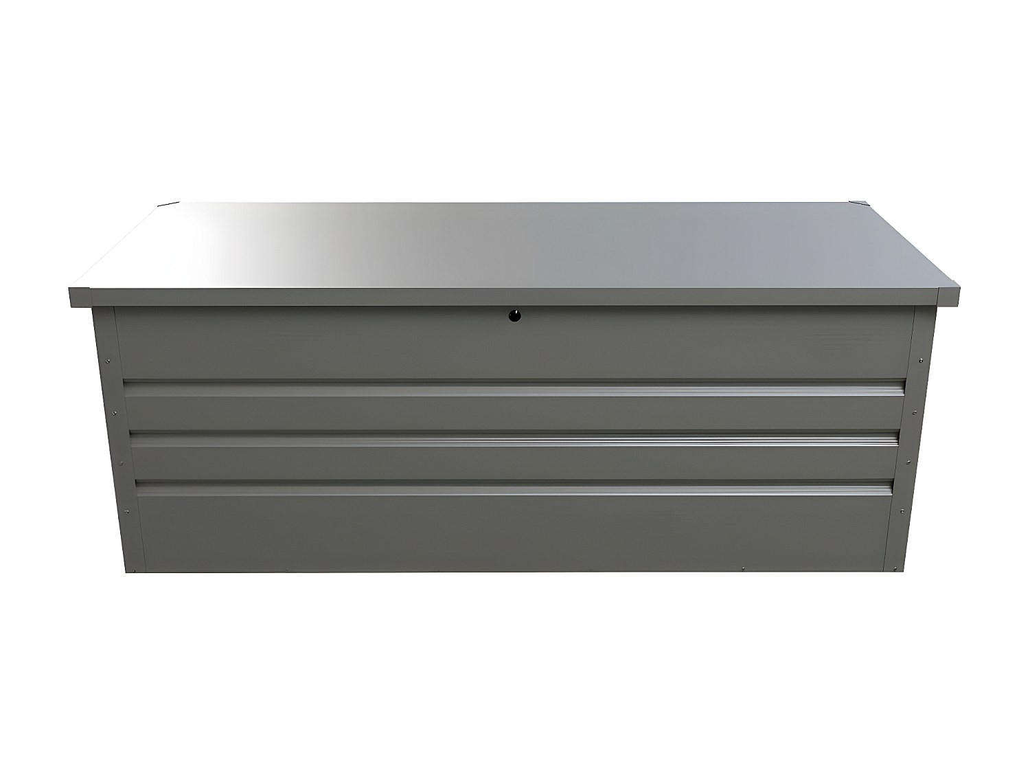 GARTENBOX - 165 cm x 68 cm - metall - grau Tomaso - Grau, Metall (165/62/68cm) - Vente-Unique