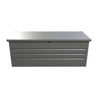 GARTENBOX - 165 cm x 68 cm - metall - grau Tomaso - Grau, Metall (165/62/68cm) - Vente-Unique