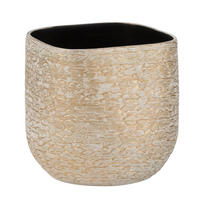 BLUMENTOPF AUDREY - Töpferei - Champagner - M - Ø 20,5 cm - Champagner, Keramik (20.5/21cm) - J-Line