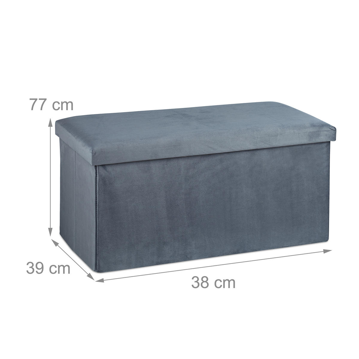 SITZBANK - Anthrazit, Holzwerkstoff/Textil (77/38/39cm) - Relaxdays