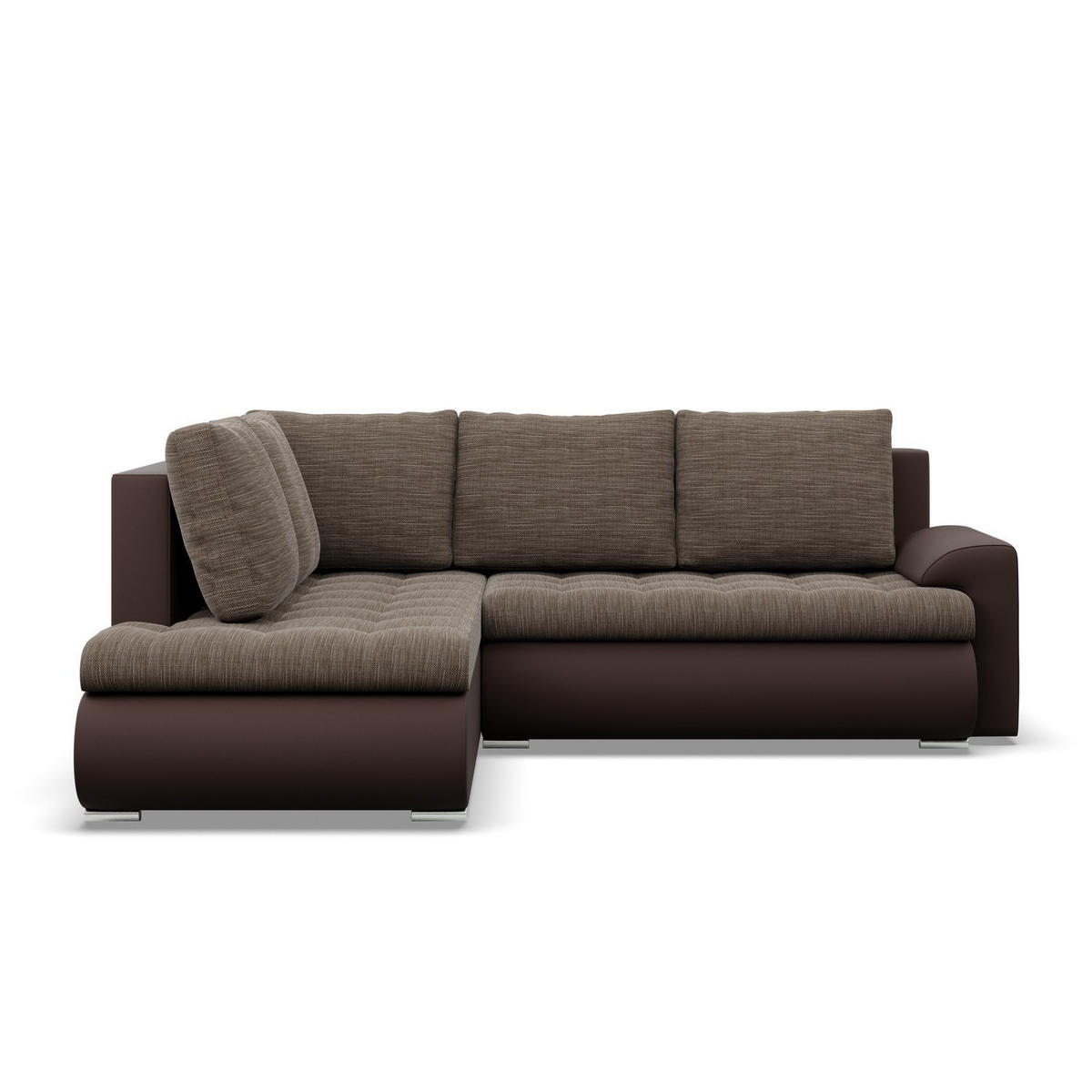 ECKSOFA LINKS MIT SCHLAFFUNKTION FORESTA, Braun + Braun - Braun, Textil (230/200cm) - Mebligo