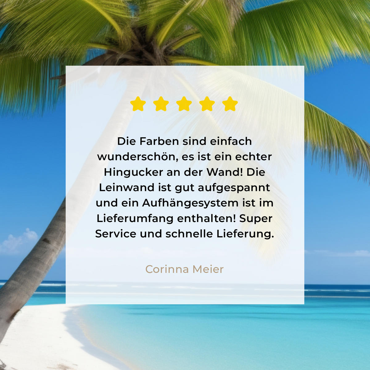 LEINWANDBILD Strand - Palme - Tropisch - Meer 60x80 cm - Grün, Textil (60/80cm) - MuchoWow