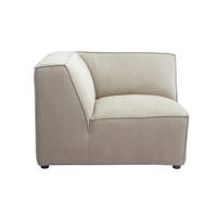 ECKMODUL Zentral Beige Samt-Effekt Textur SPLIT - Beige, Textil (101/70.5/101cm) - Miliboo