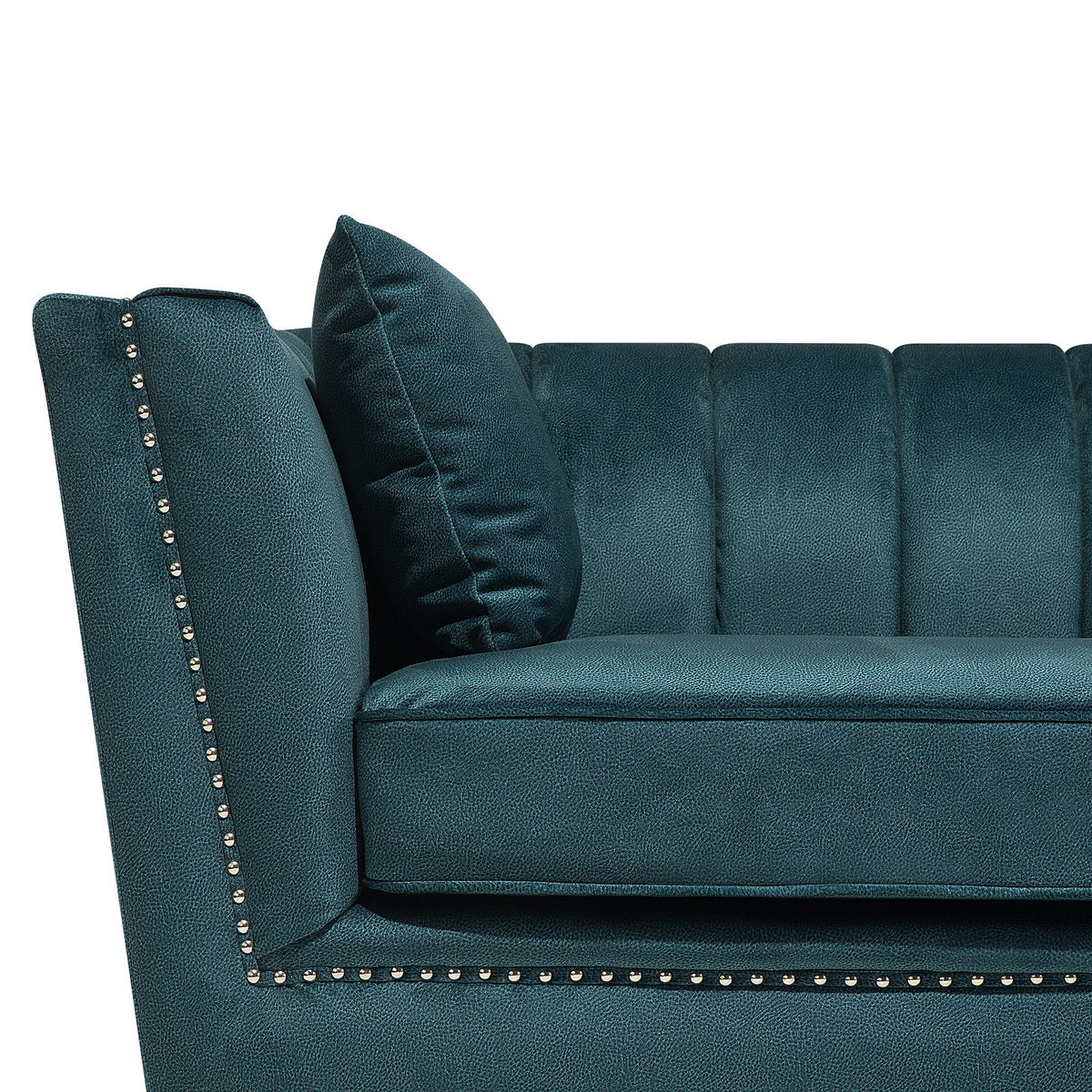 2-SITZER-SOFA Samtstoff Blau-Grün Gaula - Hellgrün, Textil (160/77/80cm) - Beliani