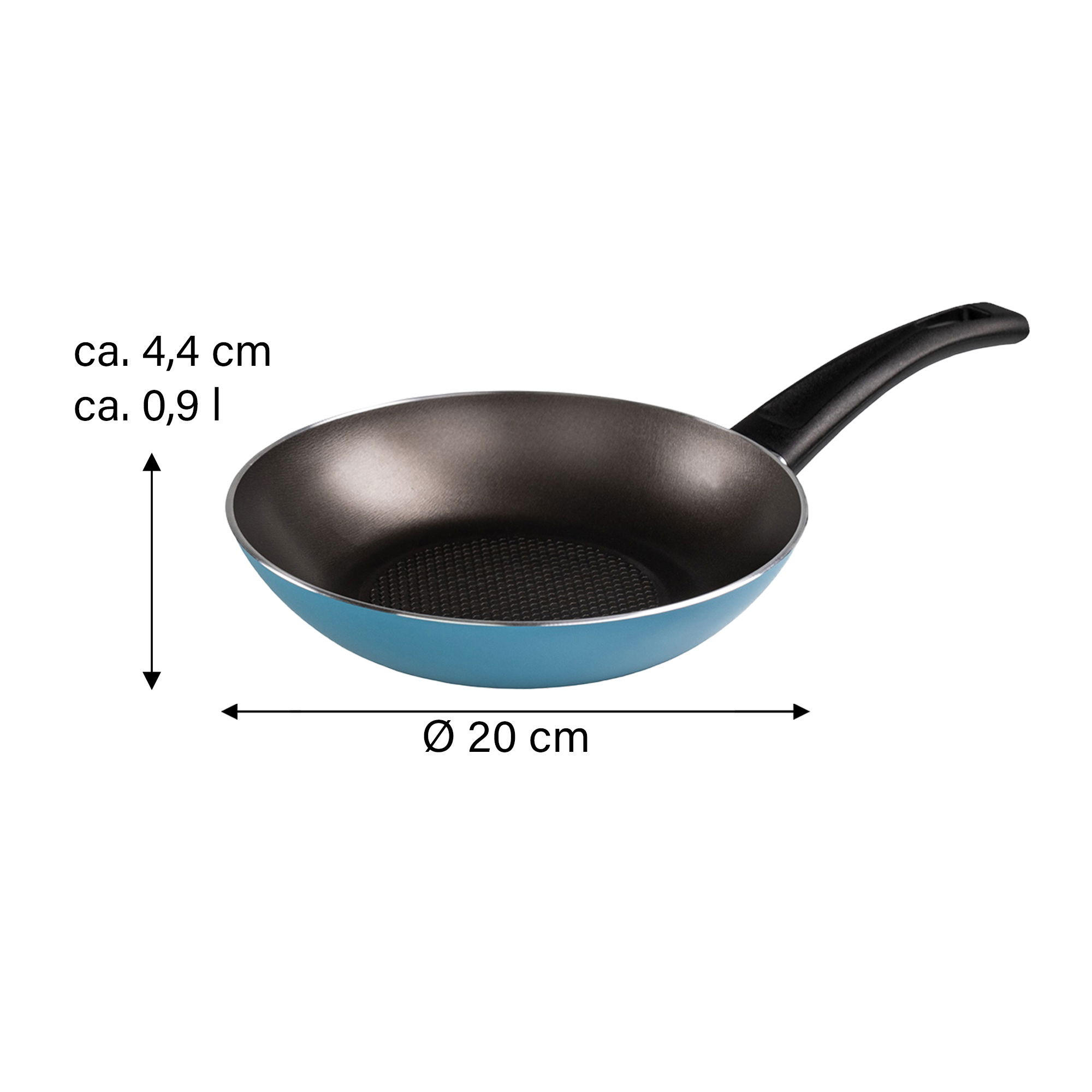 BRATPFANNE - Blau, Metall (20cm) - Stoneline