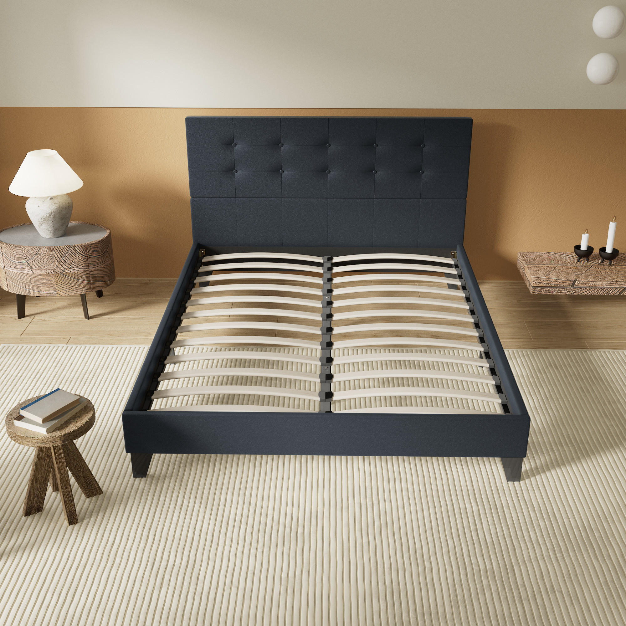 Thumbnail - November Sleep Bett, Schwarz, Naturmaterialien, 140x200 cm, Oeko-Tex®, Schlafzimmer, Betten