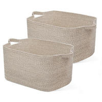 WÄSCHEKORB 2 Stück 63 L Baumwolle Braun - Braun, Textil (38/30/55cm)