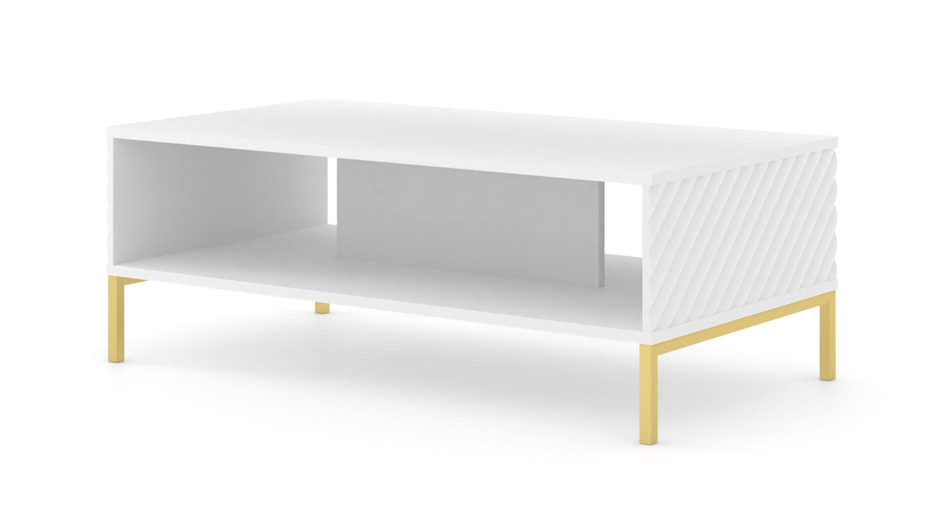 COUCHTISCH Weiß, Gold 90/43/60 - Weiß, Holzwerkstoff (90/43/60cm) - RAUMHIRSCH FURNITURE