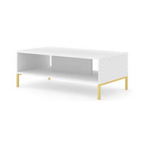 COUCHTISCH Weiß, Gold 90/43/60 - Weiß, Holzwerkstoff (90/43/60cm) - RAUMHIRSCH FURNITURE