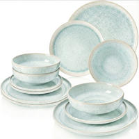 TAFELSERVICE PAROS - 12 teilig aus Steingut - Türkis, Stein (27.5/5/27.5cm) - Sänger