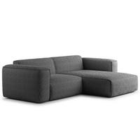 1,5-SITZER ECKSOFA mit Longchair - Anthrazit/Schwarz, Kunststoff/Textil (260/173cm) - home24