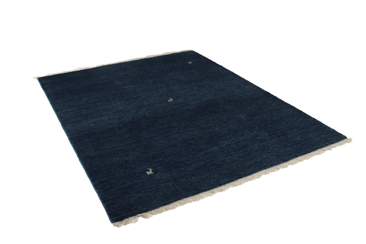 GABBEH-TEPPICH handgeknüpft Blau 200/152 cm Schurwolle - Blau, Textil (152/200cm) - Looma