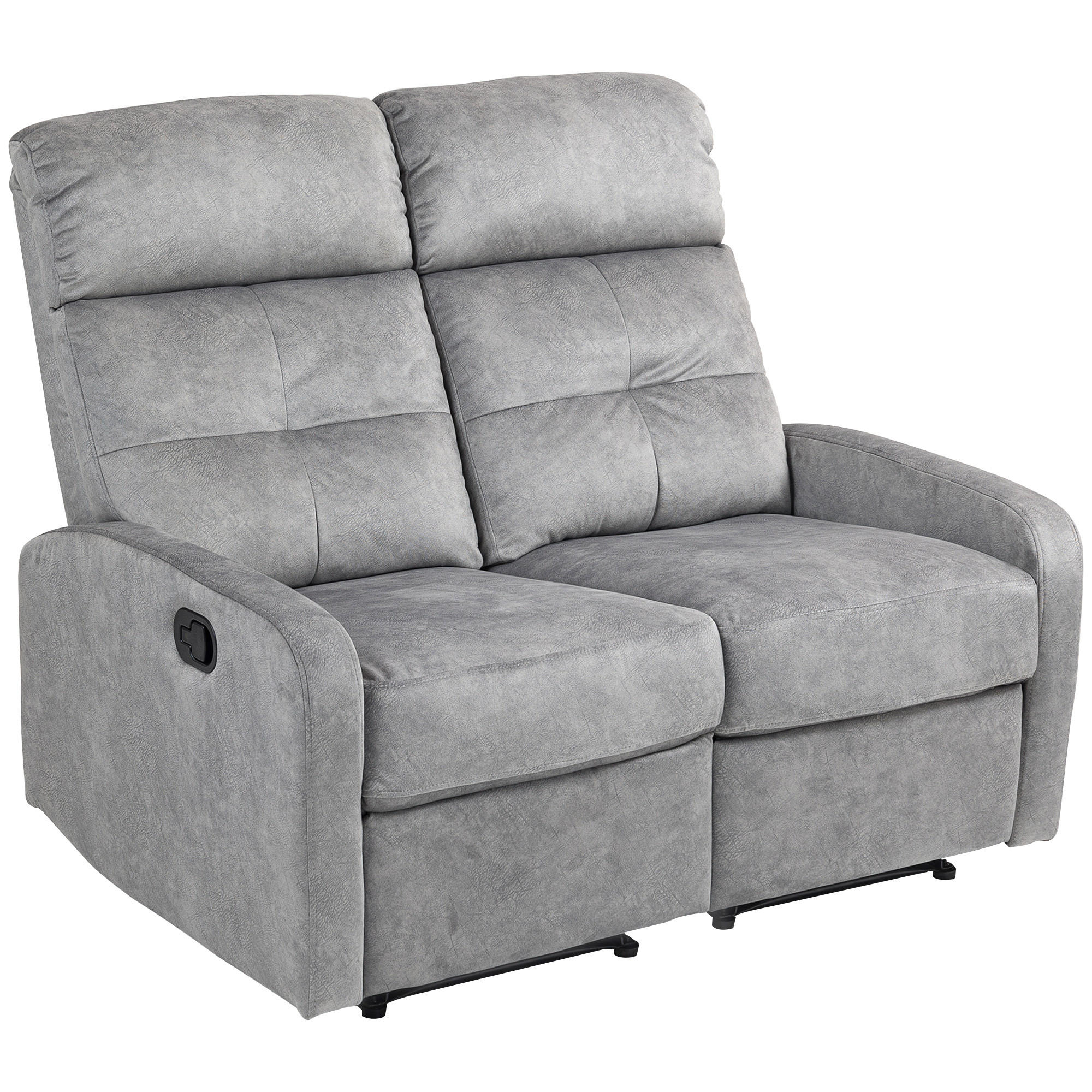 FERNSEHSESSEL Relaxsessel mit Liegefunktion, 2 Sitzer Sofa mit Fußablage, Grau - Grau, Textil (95/101/118cm) - HOMCOM