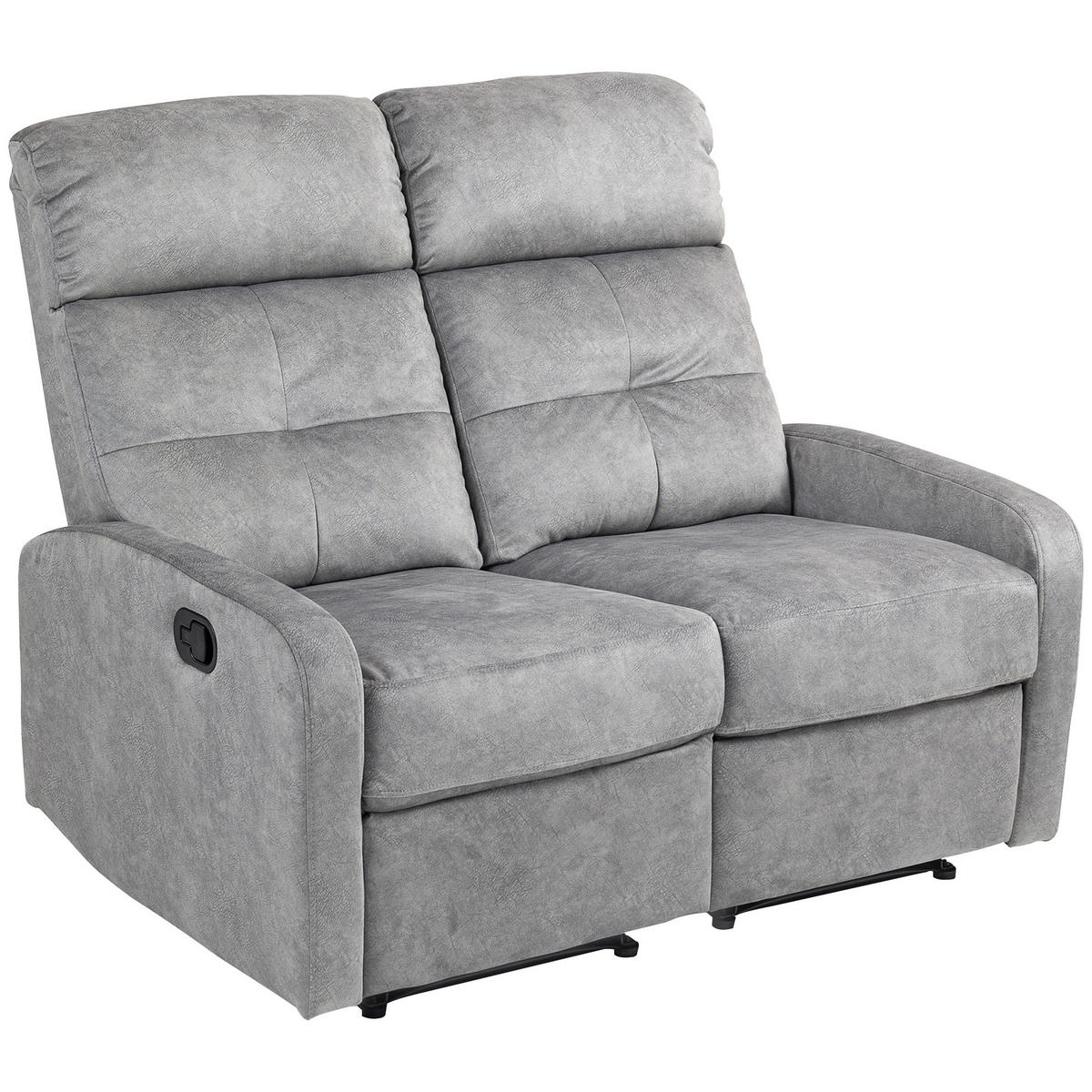 FERNSEHSESSEL Relaxsessel mit Liegefunktion, 2 Sitzer Sofa mit Fußablage, Grau - Grau, Textil (95/101/118cm) - HOMCOM