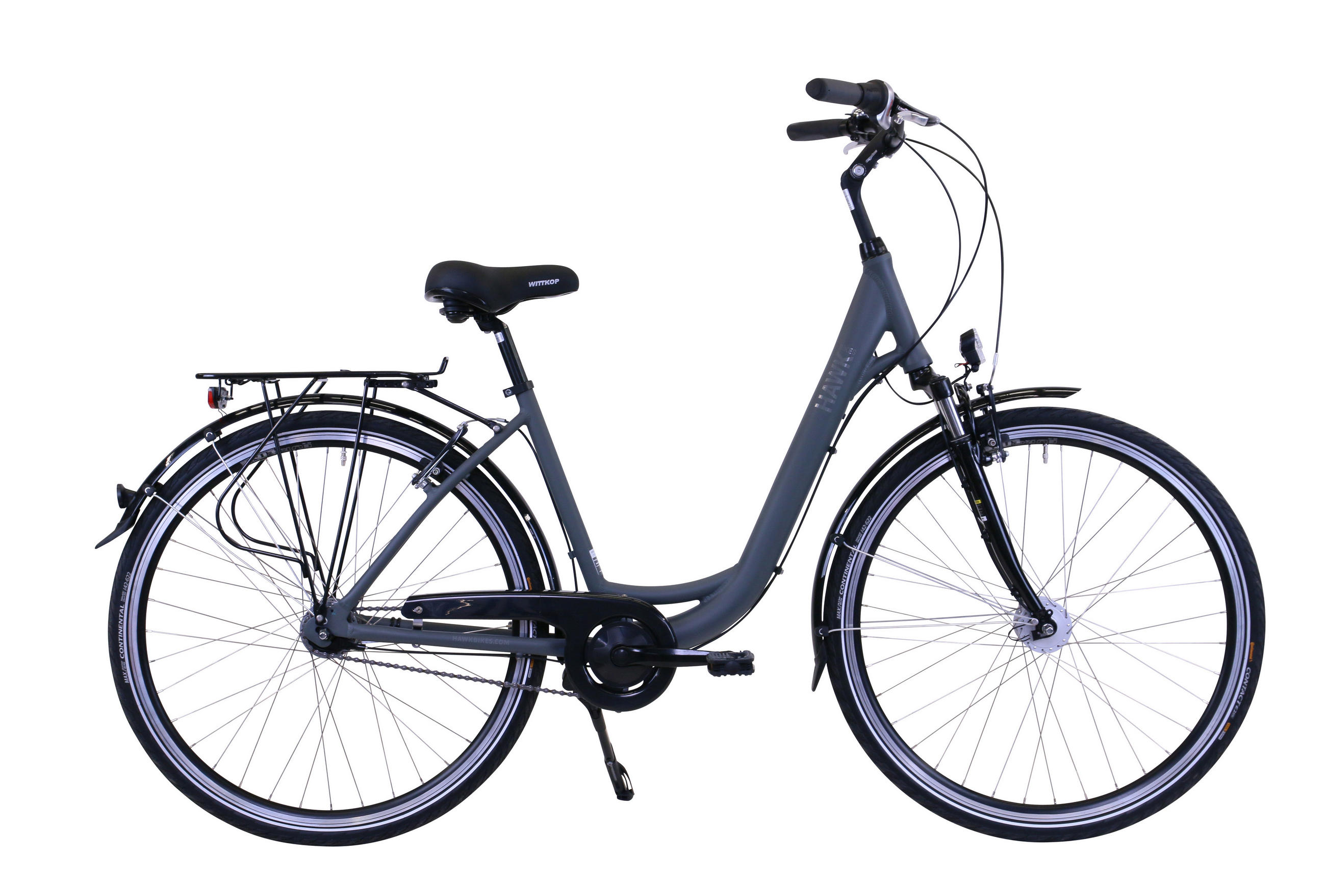 CITYBIKE City Wave Deluxe Plus Grey 7 Gang 26 Zoll 44cm & 28 Zoll 46cm - Grau, Metall (46cm) - Hawk Bikes