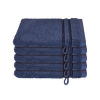 WASCHHANDSCHUHSET Milano - 5-teilig - 16x22 cm - Dunkelblau - Dunkelblau, Textil (16/22cm) - SCHIESSER