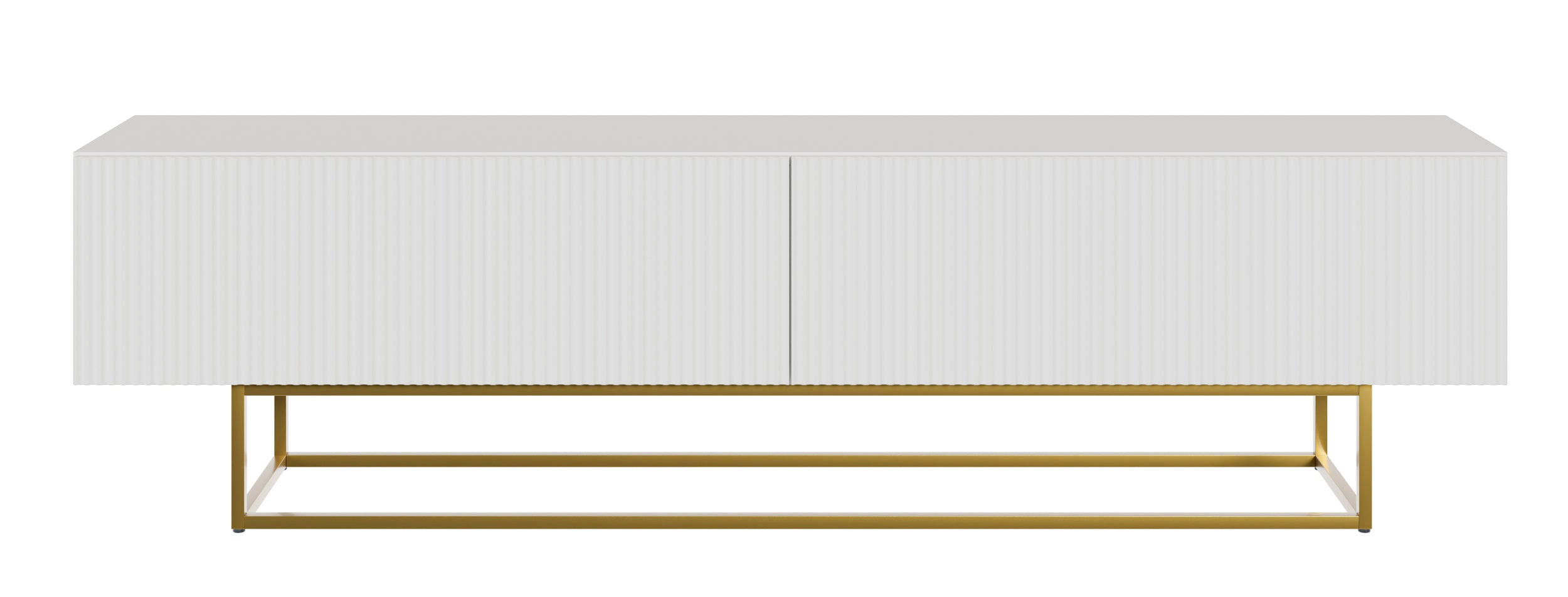 TV-SCHRANK Veldio Weiß mit goldenen Metallbeinen 175 cm - Goldfarben/Weiß, Holzwerkstoff/Metall (175/46.5/31.6cm) - Selsey