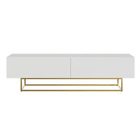 TV-SCHRANK Veldio Weiß mit goldenen Metallbeinen 175 cm - Goldfarben/Weiß, Holzwerkstoff/Metall (175/46.5/31.6cm) - Selsey