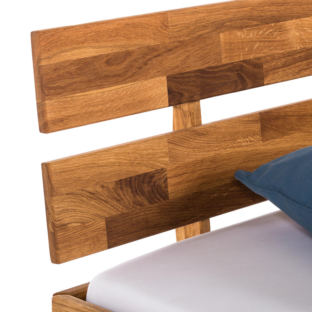 MASSIVHOLZBETT - Eiche massiv - Eichefarben, Holz (140/200cm) - home24