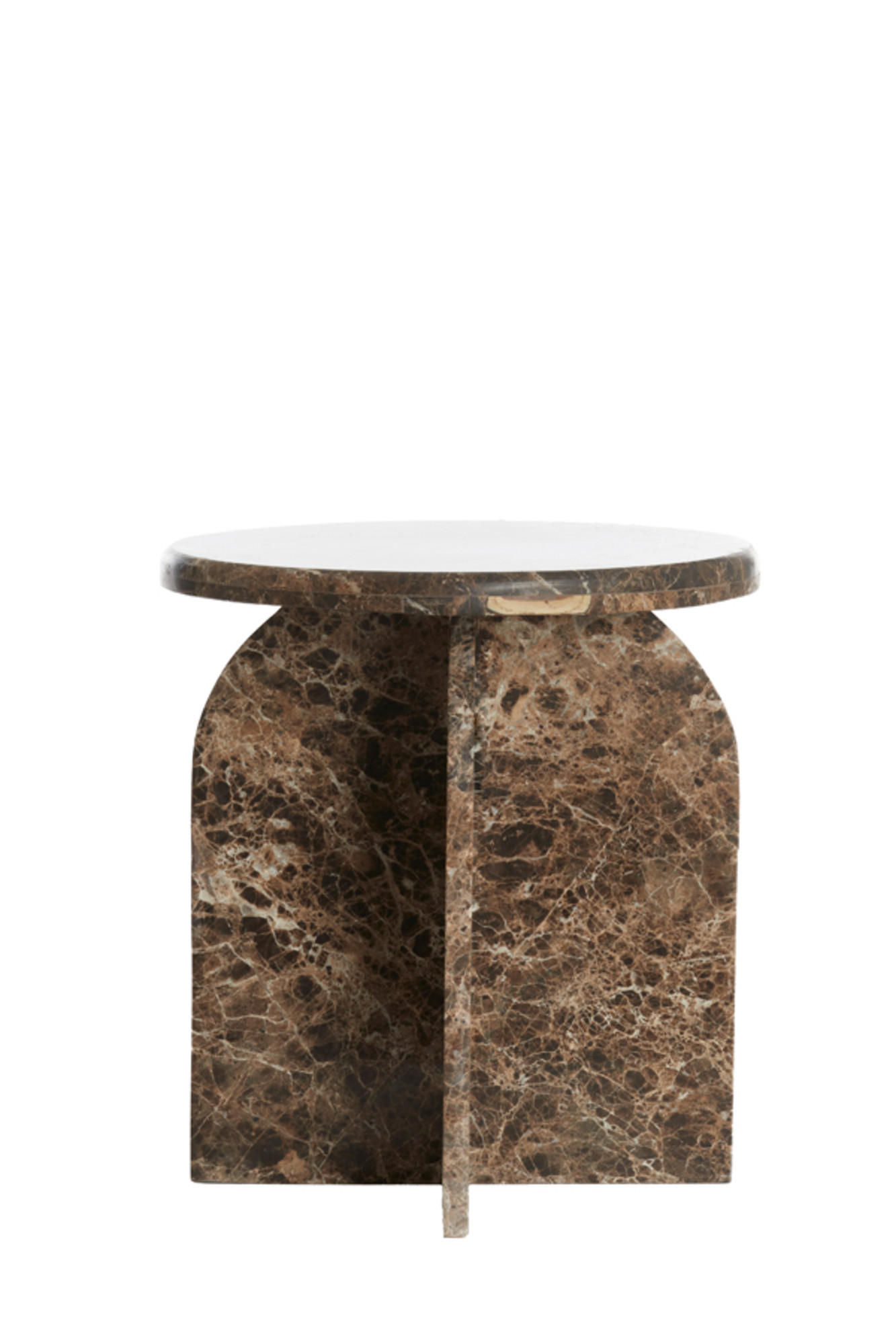 BEISTELLTISCH Otinia Braun Ø41/48 cm - Braun, Stein (41/41/48cm) - Light & Living