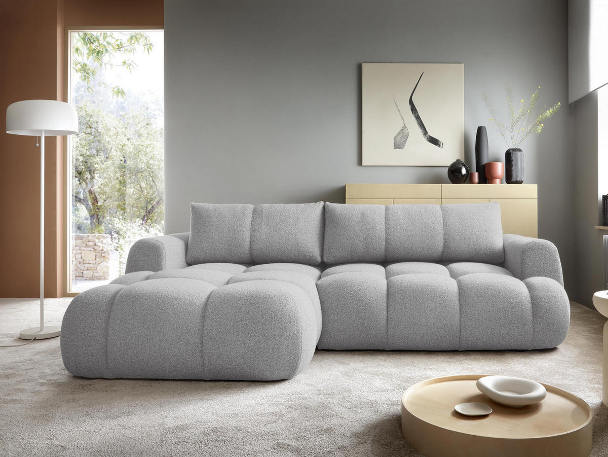 ECKSOFA Mitto, Seite: Links - Hellgrau/Schwarz, Holz/Kunststoff (270/173cm) - MIRJAN24