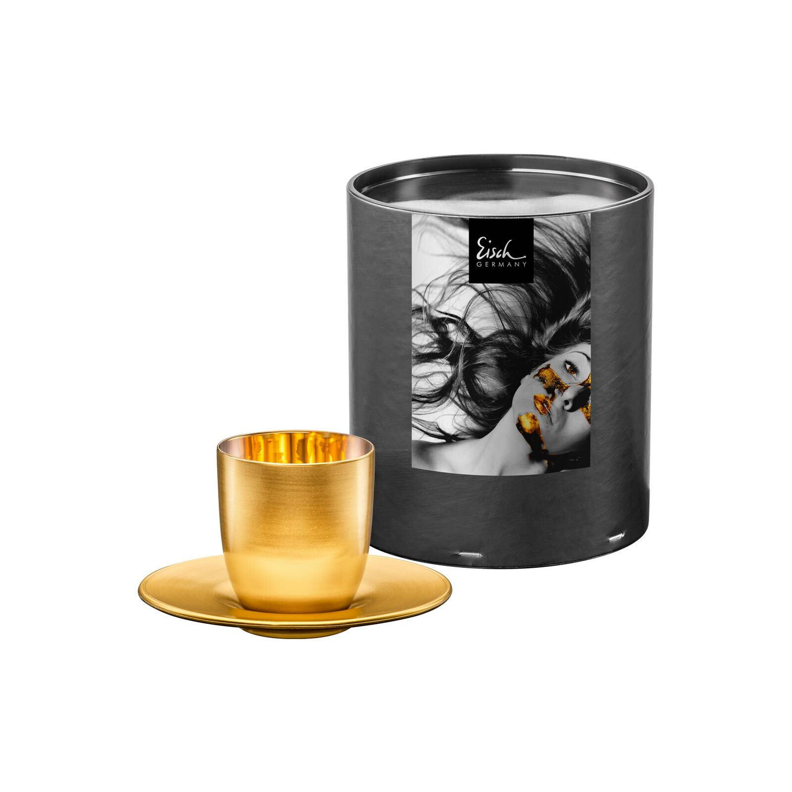 ESPRESSOTASSE MIT UNTERTASSE Cosmo Collect Gold 100 ml - Goldfarben, Glas (0.1L) - Eisch