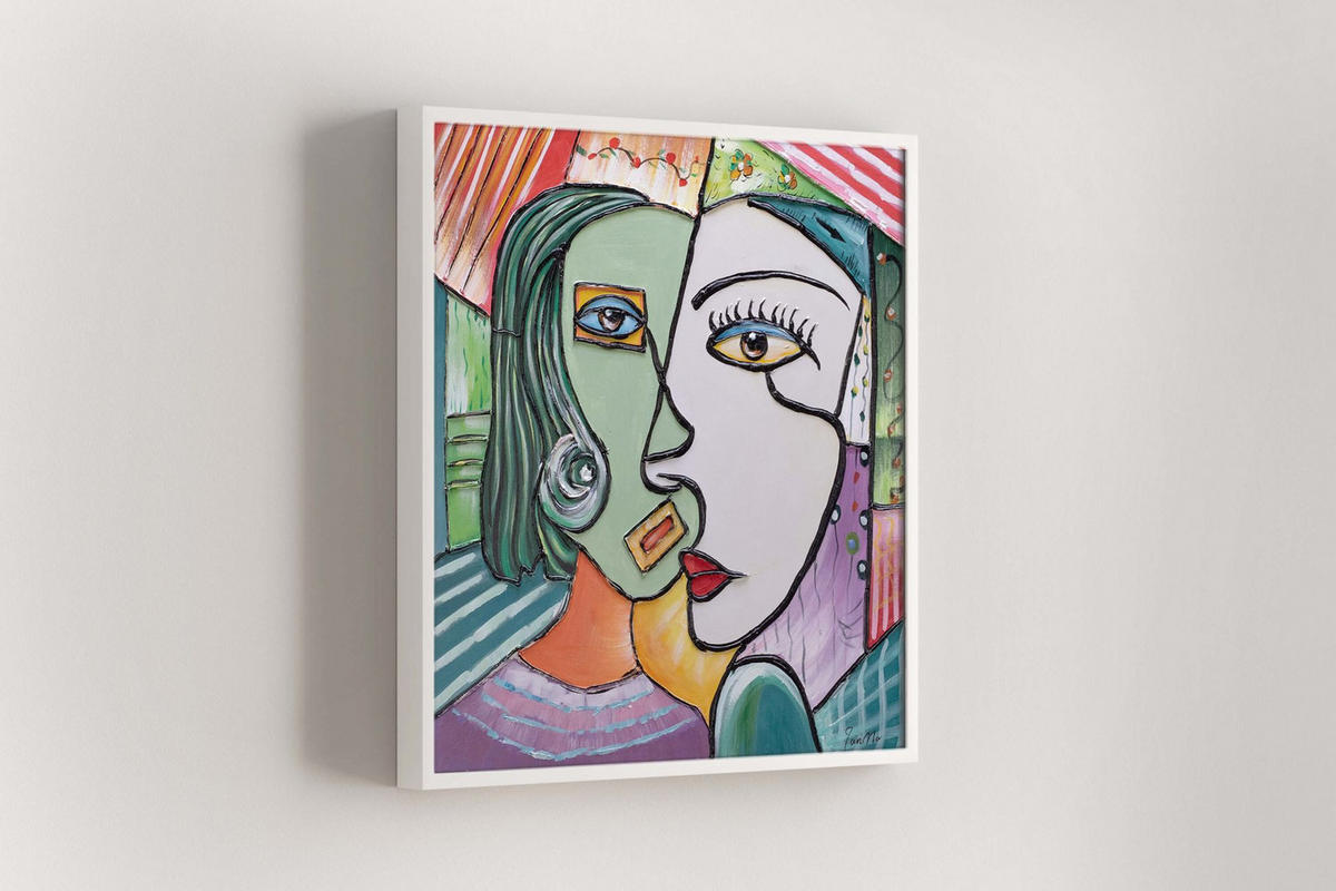 RUČNO SLIKANA AKRILNA SLIKA, 80/80 CM - višebojno, tekstil/drvo (80/80cm) - KUNSTLOFT
