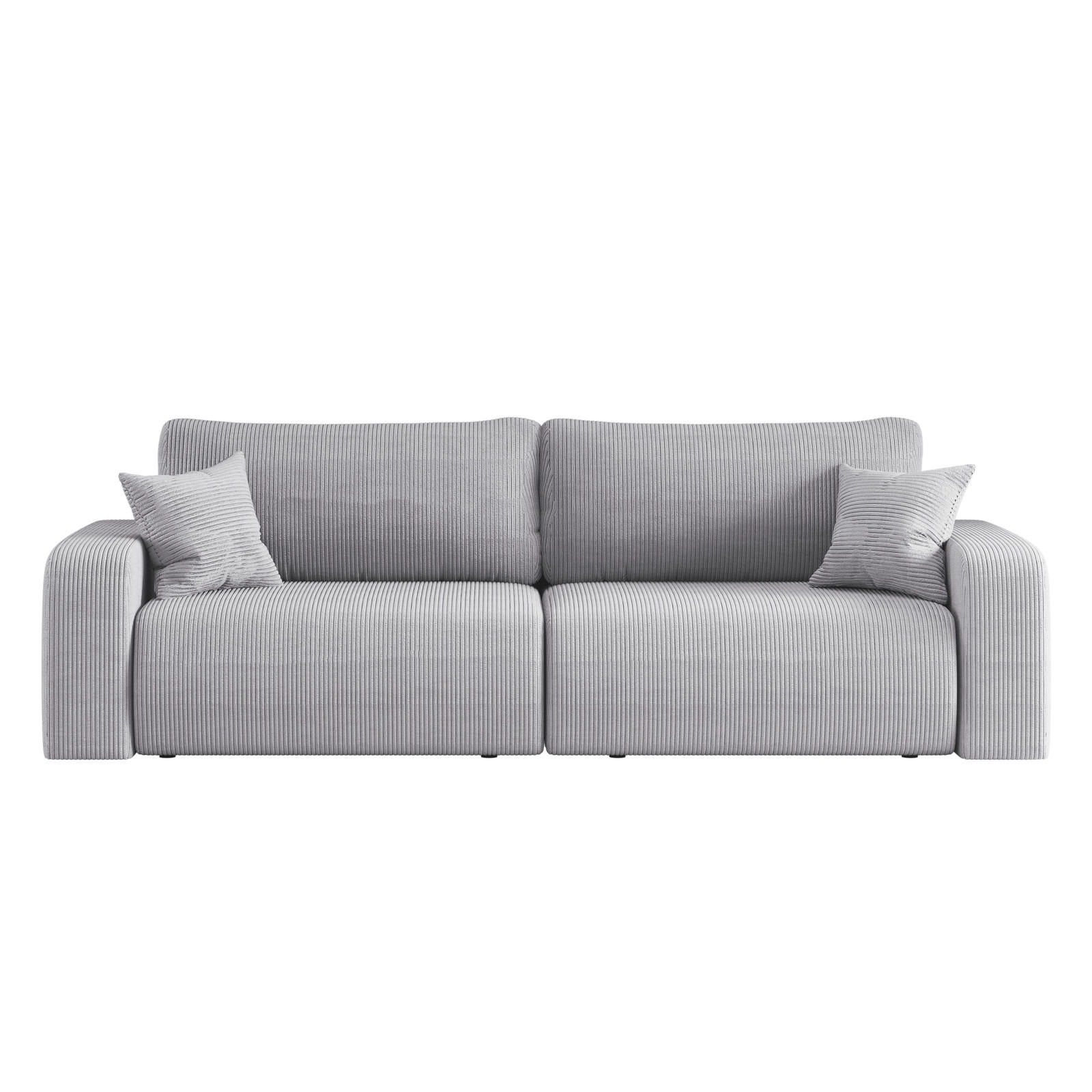 SCHLAFSOFA MILANO und Bettkasten Stoff Poso Grau - Grau, Holz (246/83/98cm) - Kaiser Möbel