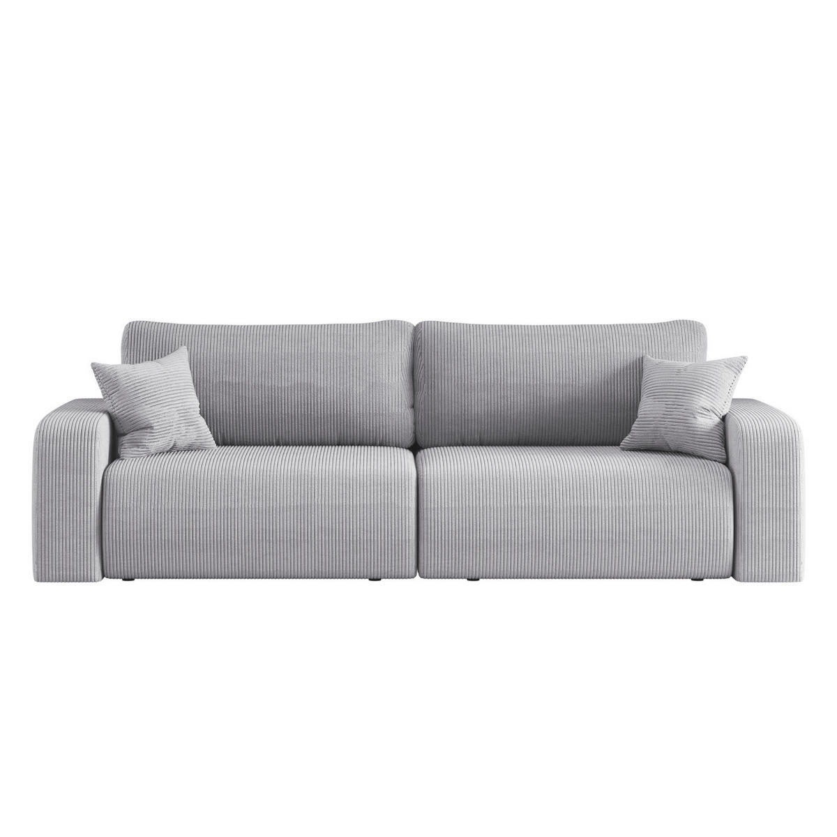 SCHLAFSOFA MILANO und Bettkasten Stoff Poso Grau - Grau, Holz (246/83/98cm) - Kaiser Möbel
