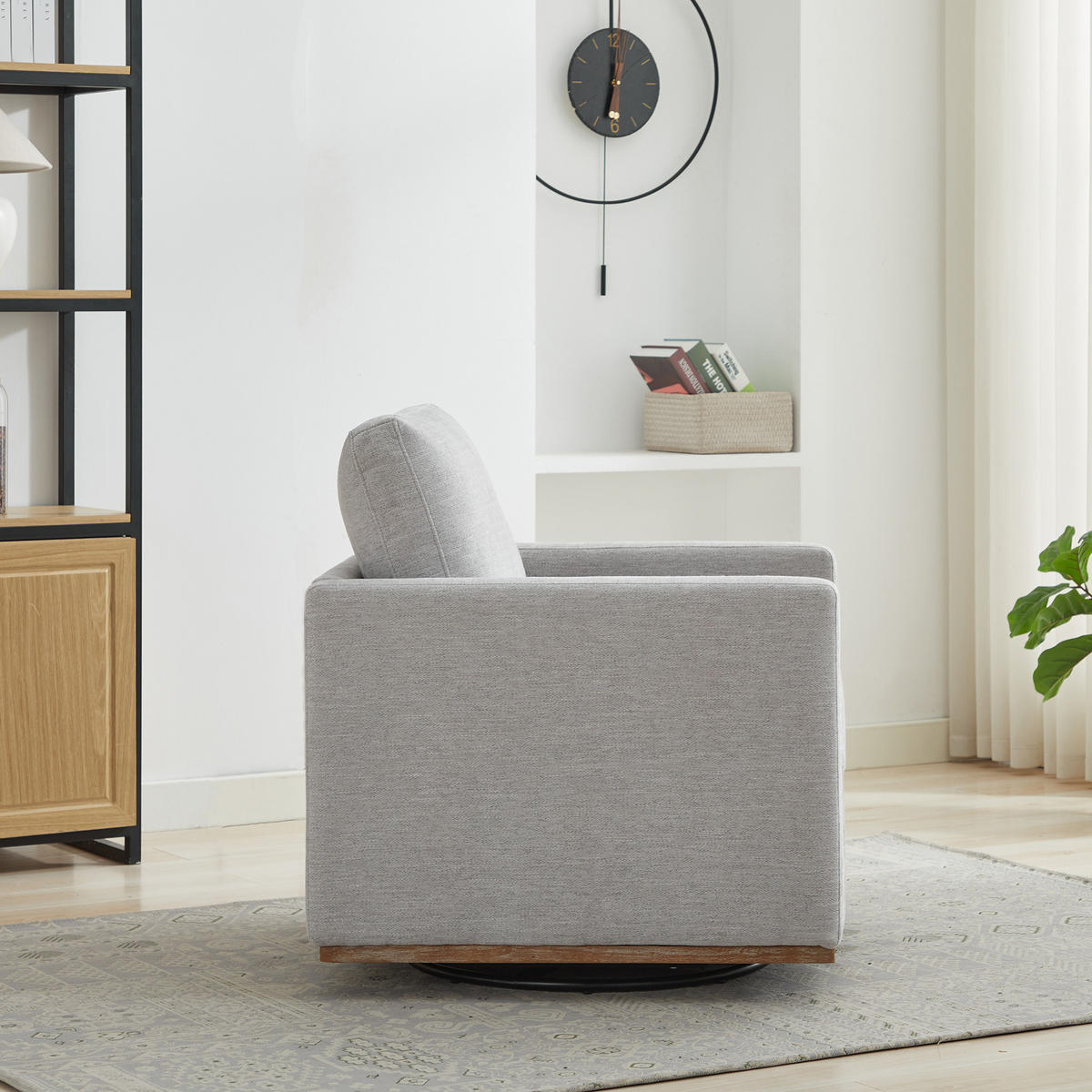SESSEL 360° drehbar mit Armlehnen, DE-42401, Grau - Grau, Holzwerkstoff (78/88.5/85cm) - ComfortXL