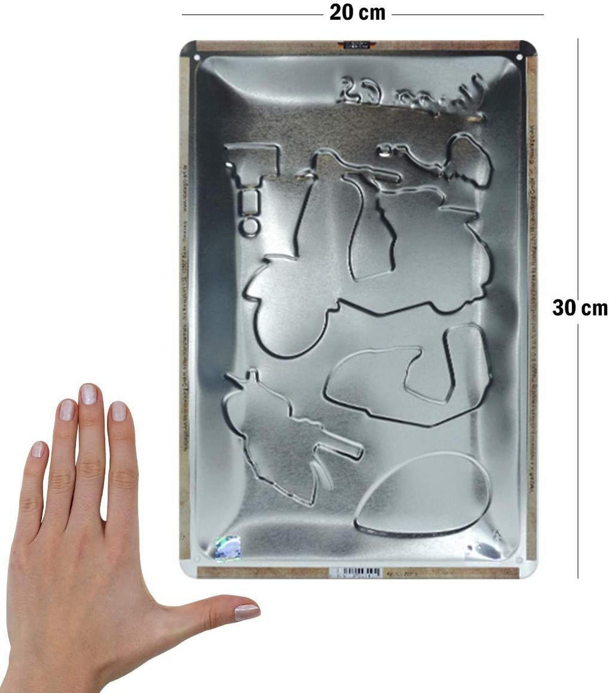 BLECHSCHILD 20/30 cm Vespa Parts Sketches - Multicolor, Metall (20/30/0.2cm) - Nostalgic-Art