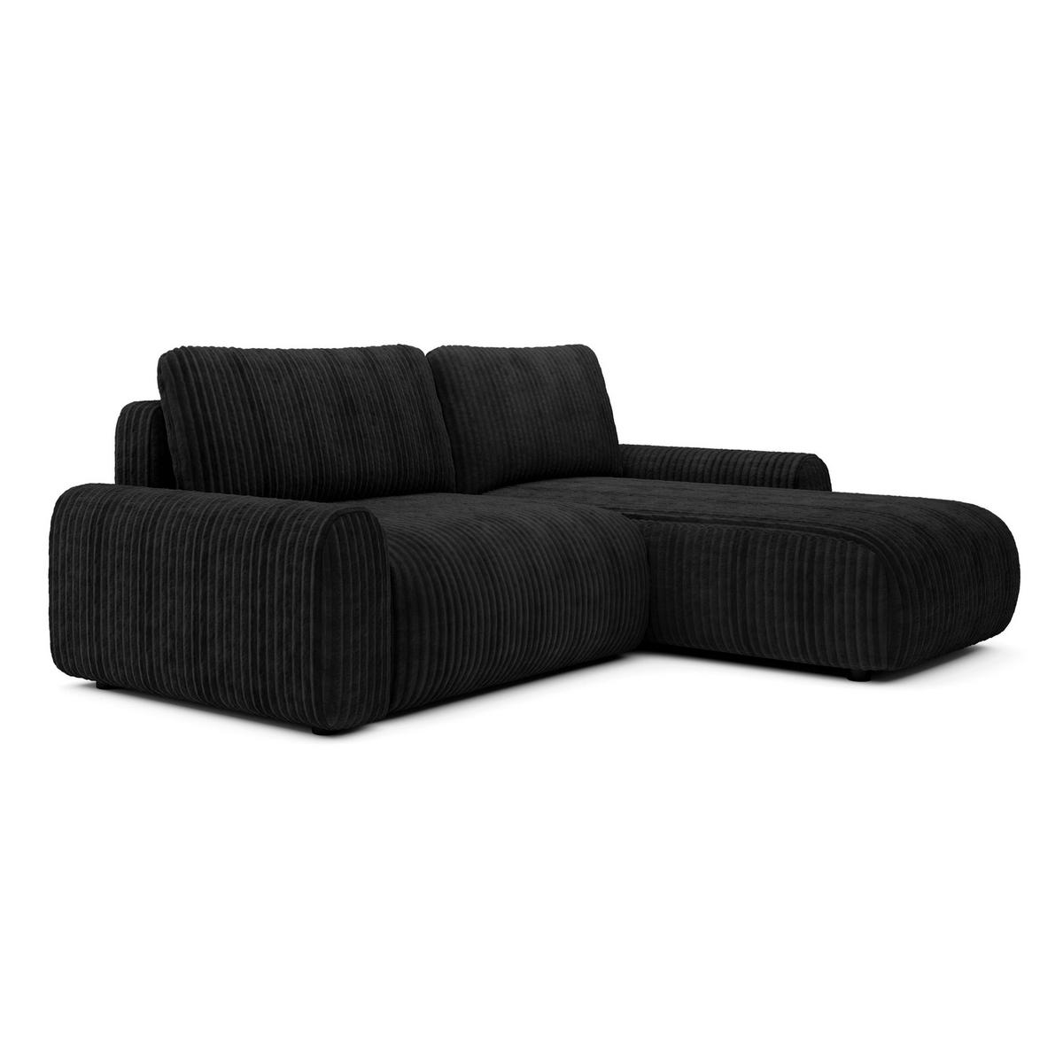 ECKSOFA Lelu Schwarz beidseitig - Schwarz, Kunststoff/Textil (245/165cm) - Selsey