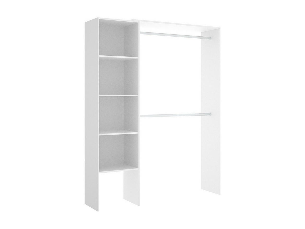OFFENER Kleiderschrank - 110 cm, 140 cm x 40 cm - holz - weiß Belvana - Weiß, Holz (110/187/40cm) - Vente-Unique