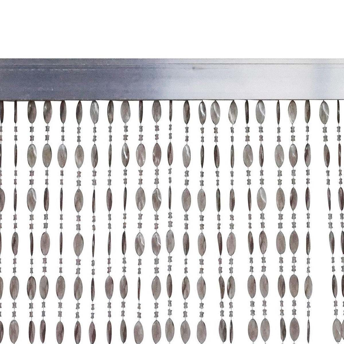 PERLENVORHANG - Noah - 90x220 cm - Grau / Transparent - Grau, Kunststoff (90/220cm) - IVOL
