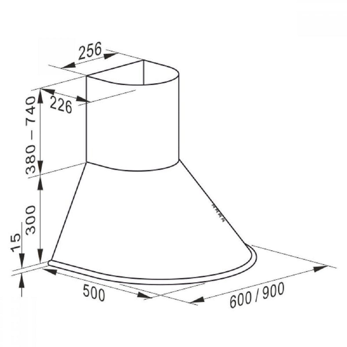 WANDHAUBE A 6423 BE Eco Anthrazit 60 cm - Anthrazit, Metall (60/69.5/50cm) - Kaiser Küchengeräte