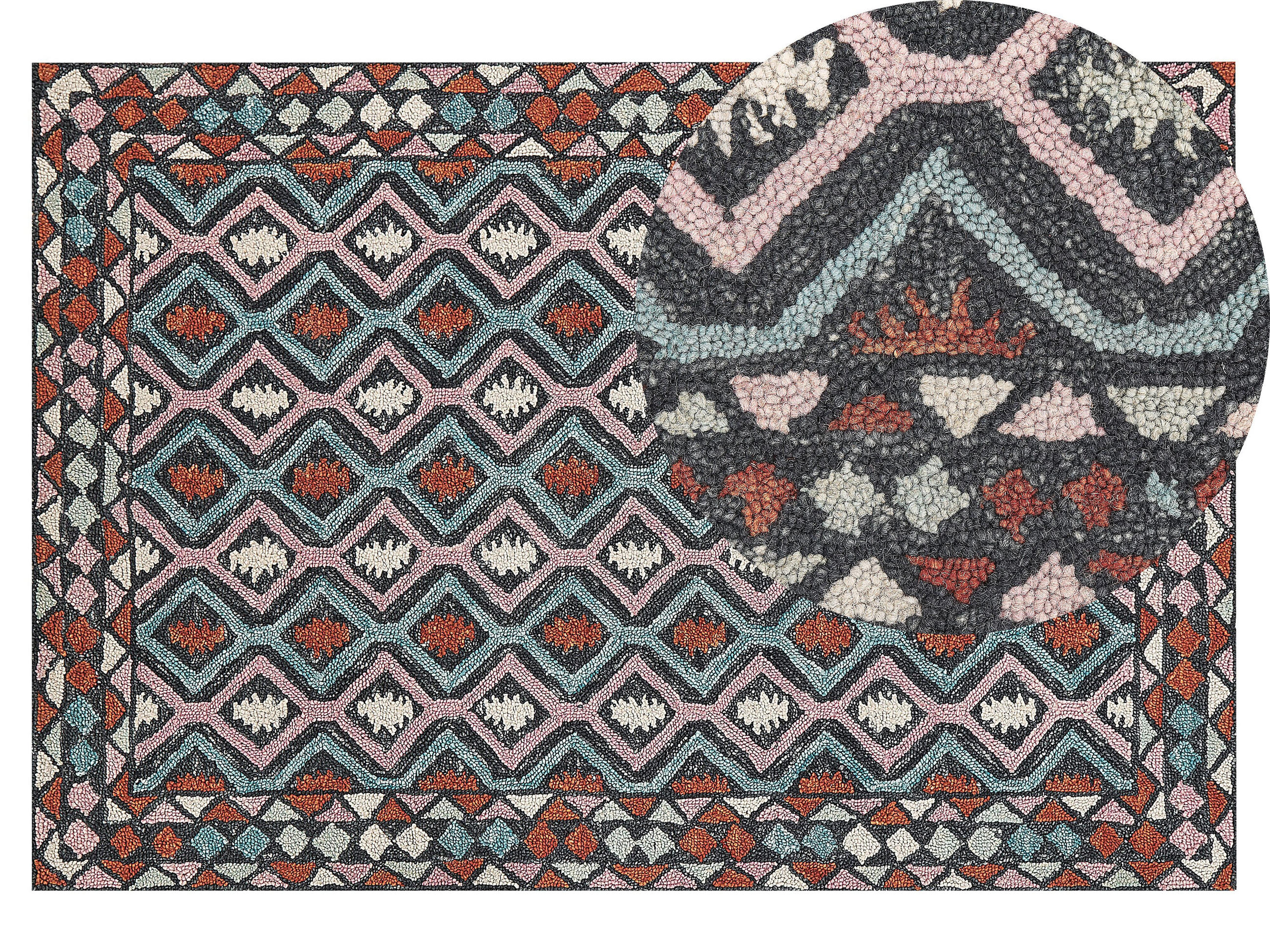 KURZFLOR-TEPPICH Haymana 200/140 cm - Multicolor, Textil (140/200cm) - Beliani