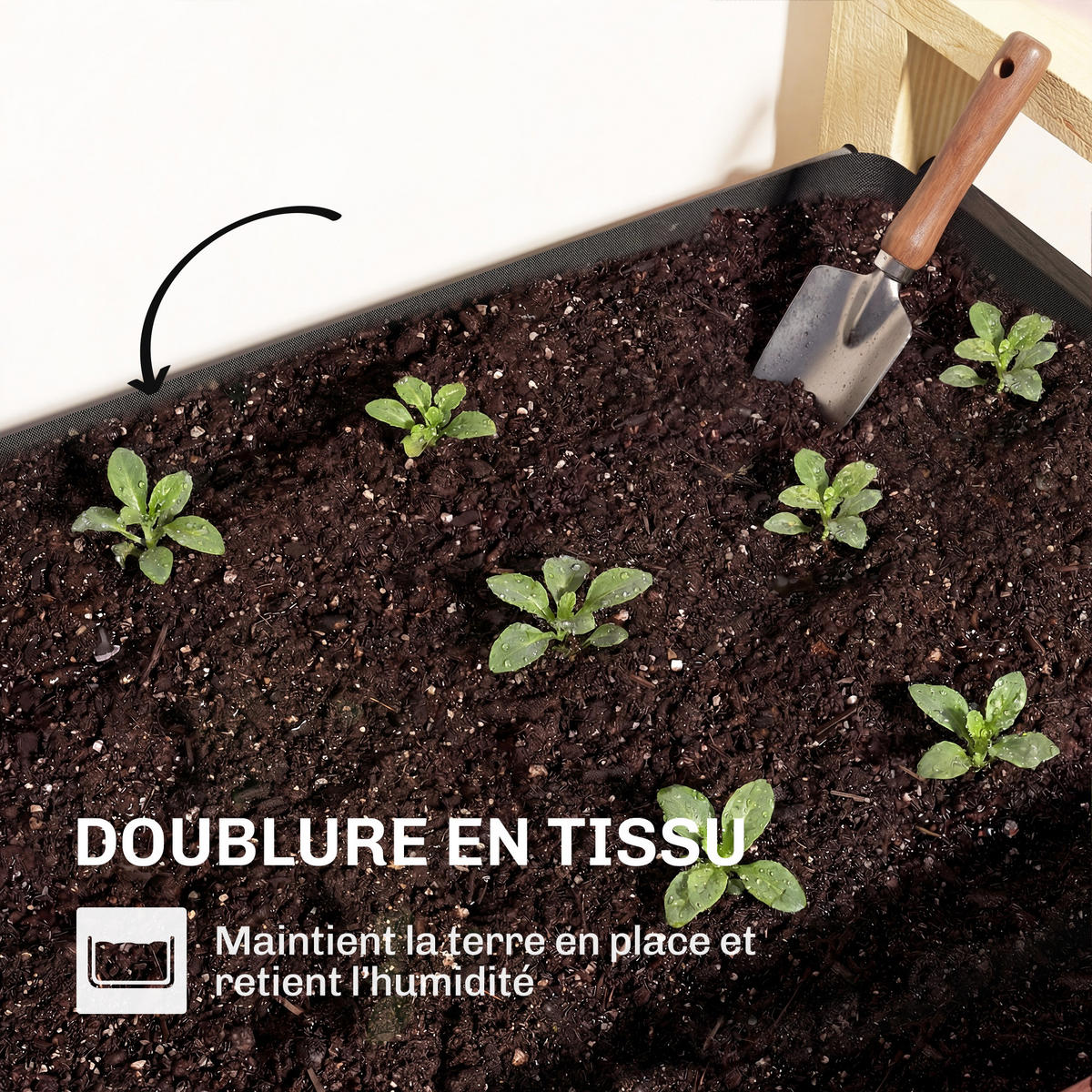 HOCHBEET DE-12316 mit Beinen, 98/37/90 cm, 4 Drainagelöcher Grau - Grau, Holz (98/90/37cm) - ComfortXL
