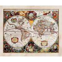 FOTOTAPETE Vintage Weltkarte 375 x 270 cm - Beige, Papier (375/270cm) - Sanders & Sanders