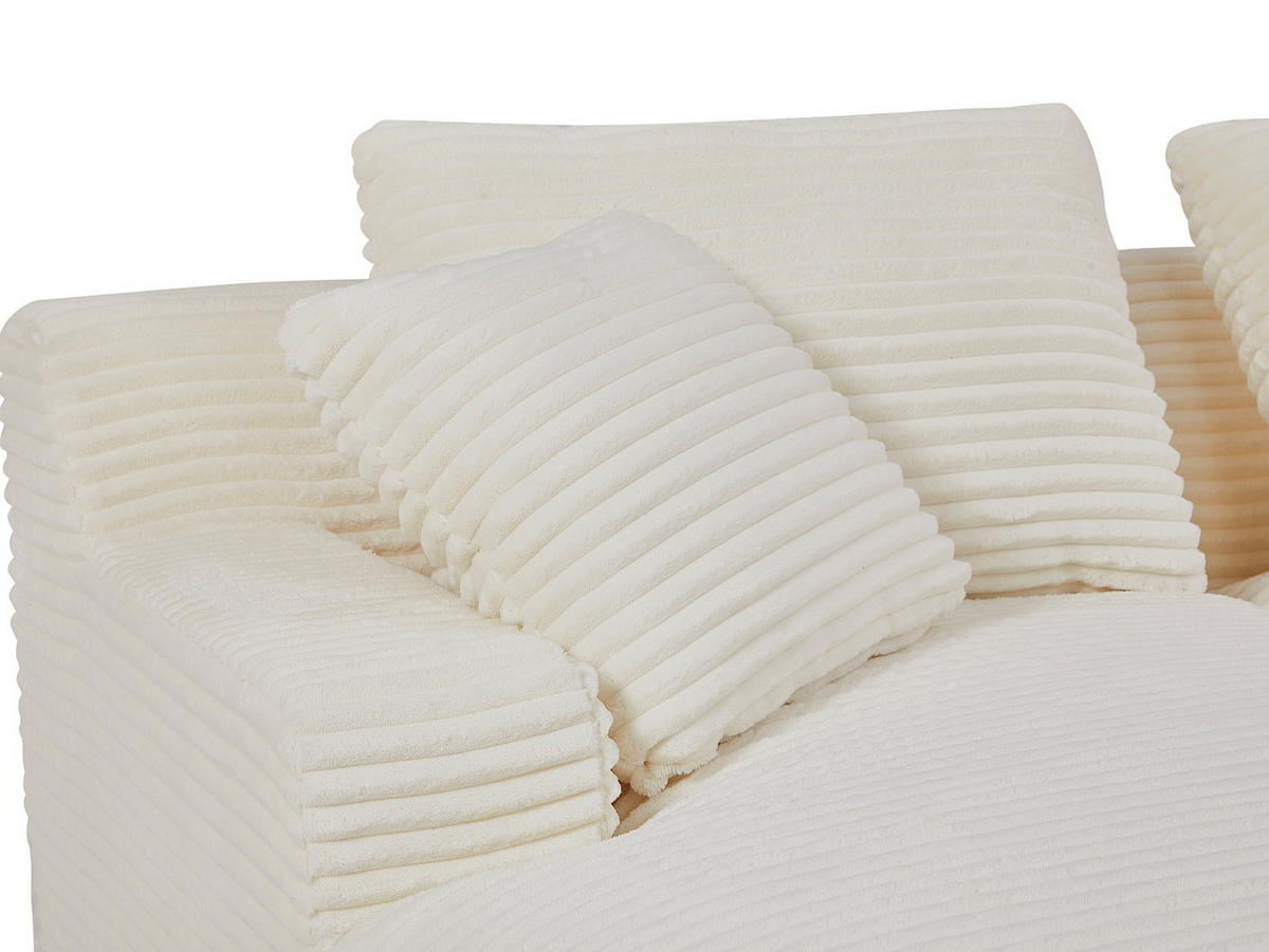 SOFA ohne Schlafmöglichkeit - 3 Personen-Sitzer - Samt - Beige - - Beige, Textil (200/72/160cm) - Vente-Unique