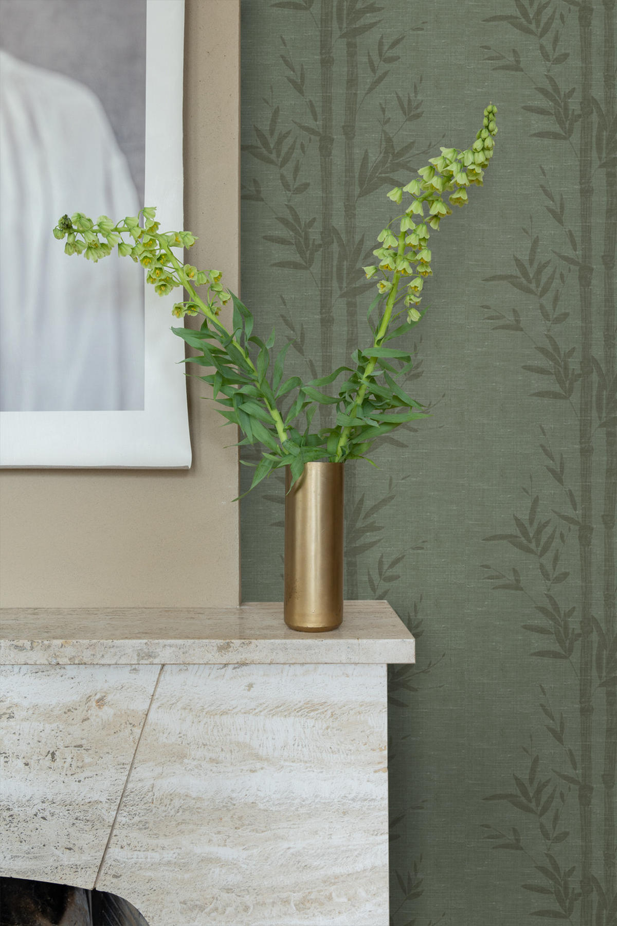 TAPETE Bambusmuster 50 x 900 cm - Grün, Papier (50/900cm) - Origin Wallcoverings
